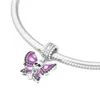 925 Sterling Silber Dangle Charm Kaninchen Schmetterling Anh￤nger Perlen Perlen Fit Pandora Charms Armband DIY Schmuckzubeh￶r