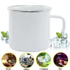 Sublimation Enamel Coffee Mug 12oz Camping Mugs Metal Blank Coffee Cup Enamelled Steel Tumblers