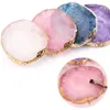 DIY Nailss Treatments Art Tool Quality Painting Color Palette Natural Resin Agate Nail Color Mixing Palettes Gel Nails Polish Paint Tray WH0618