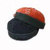 Cappello da uomo vintage da donna a cupola, cappello unisex, tinta unita, portatile, da marinaio, con teschio senza tesa, melone, hip-hop, cappello docker HCS182