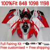 Carive di iniezione per Ducati 848 1098 1198 S R 848R 1198R BODYWORK 163NO.10 848S 1098S 2007 2008 2009 2010 2012 2012 1098R 1198S 07 08 09 10 11 12 OEM BODY ROSSO ROSSO