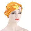 2022 Nya muslimska kvinnor Fashion Leopard Print Turban Hijab Caps Africa Headtie Indian Hat Headwraps For Lady Turbante Bonnet