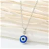 Classic Simple Turkish Crystal Evil Eyes Pendant Necklace For Women Fashion Jewelry Gold Color Clavicle Chain Choker Necklaces GC979