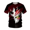 Herr t-shirts 2022 anime blekmedel 3d tryckta män/kvinnor mode o-hals cool casual stil tshirt streetwear topps