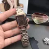 Orologi di marca Donna Donna Ragazza Rettangolo Stile Metallo Cinturino in acciaio Quarzo Orologio da polso di buona qualità Il quadrante piccolo può funzionare