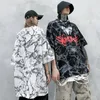 T-shirt Hip Hop Uomo Streetwear Oversize Dark Style Tshirt Manica corta in cotone T-shirt allentata Abiti estivi Street Wear 220504