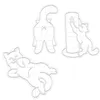 ベーキング型3スタイルかわいい猫ペットdiy白いプラスチッククッキーカッターフォンダン型ベーキングアクセサリーケーキモールド用ケーキデコレーションツール