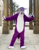 Violet Husky Long Fur Dog Fox Mascot Costume Fursuit Party Game Vuxen Tecknad kläder