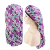 Gorro largo de satén de estilo africano, gorro de dormir de doble capa para mujer, gorro de ducha, gorro de peluquería para salón de belleza, funda suave para la cabeza