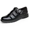 Sandalias Hombres Cuero Genuino Negro Exterior Transpirable Pescador Zapatos Playa Casual Sneaker