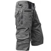 Mens Cargo Army Camouflage Tactical Joggers Shorts Men Cotton Loose Work Casual Short Pants Plus Size 5XL 220705