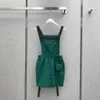 Kvinnors jumpsuits rompers designer rem jumpsuit lady klänning sommar nylon shorts bröst inverterad triangel pocket design elastiska midja byxor storlek s-l wfjc