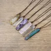 Cura Cristal Pingente Natural Pingente Mineral Raor Mineral Irregular Slice Reiki Chakra Gmes Quartz Lapis Amethysts Amazonite Women Jewelry