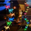 Solar LED Wind Chimes Lights Bees Dogs Pigs Birds Outdoor Waterproof Balcony Yard Patio Decor Hanging Maple Leaf 220429