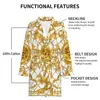 Noisydesigns Golden Floral Pattern Fashion Pyjamas Automne et hiver Dames Peignoir Vêtements de nuit Casual Robe douce Unisexe Luxe 220627