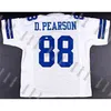 A001 Ретро -индивидуальные футбольные майки сшиты сшиты #88 Drew Pearson Old Style Blue Black White Jersey Top Men Rugby