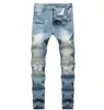 Мужские расстроенные разорванные джинсы скинни -джинсы модельер Mens Jeans Slim Motorcycle Moto Biker причинно -мужские джинсовые брюки хип -хоп