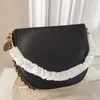 Stella McCartney Frayme Bolsa de ombro médio com zíper mulheres pequenas bolsas hobo de couro com bolsa de luxo de luxo Black Medall Purse Fashion Leisure