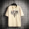 Summer Men's T-Shirts Fashion Personality Graffiti Print O Neck Short Sleeve T Shirt Mens Casual Hip Hop Oversized Top