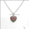 Pendentif Colliers Pendentifs Bijoux Mode Druzy Collier En Acier Inoxydable Gevométrie Résine Pierre Drusy Coeur Pour Les Femmes Drop Delivery 2021 G