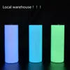 Local warehouse Sublimation Straight Tumbler 20oz Glow in the dark Blank Skinny Tumblers with Luminous paint Vacuum Insulated Heat Transfer Car Mug 7 Styles