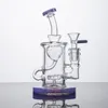 Klaar om groene paarse Klein Hookahs Heady Glass Bongs Recycler Percolator Torus Dab Oil Rigs te verzenden 14 mm vrouwelijke gewricht met kom XL-201071