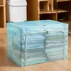 Kleidung Kleiderschrank Lagerung Wasserdichte Box Transparent Haushalt Schlafsaal Kleidung Quilt Falten Mit Stahl FrameClothing