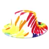 Fashion Wide Brim Fedora Hat For Women Colorful Printing Wool Felt Hat Top Jazz Cap Size 56-58CM