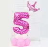 Blue Pink Digital Balloon Number Foil Balloons Boy Girl Birthday Wedding Christmas Festival Party Decor Supplies Air Ballon GC854