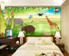 Papel de parede 3D estereoscópico de belo cenário de animais infantil infantil background parede mural sala de estar quarto decaração em casa