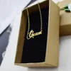 Pendant Necklaces European And American Exquisite Crown Letter Chosen Stainless Steel NecklacePendant