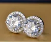 100% Originele Sterling Zilver 925 Oorknopjes Kleine Zirconia Diamanten Bruiloft Oorbellen voor Vrouwen Gift Sieraden