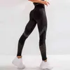 Nuevo sexy melocotón cadera cintura alta vientre yoga pantalones gimnasio deporte correr panty transpirable malla hueco secado rápido polainas J220706