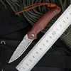 Couteau pliant tactique en acier damas manche en bois de santal rouge Camping en plein air sécurité défense couteaux de poche sac à dos outil EDC