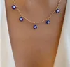 Blauer Evil Eye-Halsband mit Anhänger, goldene Glücks-Türkische-Augen-Halskette, Schlüsselbeinkette, modischer Street-Style-Schmuck