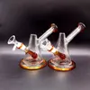 Mini 5.5 inç nargile turuncu konik cam su bong erkek 14mm yağ dab kuleleri sigara içme boruları