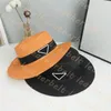 Bord de mer Plage Chapeau De Paille En Plein Air Voyage Plat Soleil Cap Gentleman Panama Chapeau Lettre Triangle Pêcheur Chapeaux