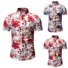 남자 여름 해변 하와이안 셔츠 브랜드 짧은 소매 플러스 사이즈 플로랄 프린트 패션 셔츠 남성 휴가 휴가 의류 카메라 남자의 casua