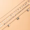 Tocona 4 шт. в комплекте, модные браслеты с кисточками и бабочками для женщин, подвески золотого цвета, металлическая цепочка для ног из сплава, богемные украшения 149854512885