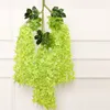 12Pcs/set 110cm Artificial Silk Wisteria Vine Hanging Flower Wedding Party Garden Outdoor Greenery Office Wall Decor