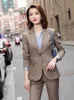 Dwuczęściowe spodnie dla kobiet jesienne zima formalne mundury projekty Pantsuits Wysokiej jakości tkanina profesjonalna robota biznesowa noszenie blezery zestaw garnitury