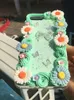 Luksusowe wykwintne obudowy telefonu komórkowego ręcznie robione 3D kremowe gumę romantyczną sakura mint color rose perłowy łuk Piękna skrzynia moda na iPhone'a 6 7 8 11 12 13 Pro