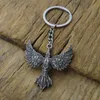 Keychains 12st Flying Bird Animal Crow Raven Eagle Keychain Metal Keyring For Men Women Fashion Jewelry Gift Enek22