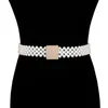 Belts Luxury Women Pearl Belt For Dress Elegant Elastic Buckle Full Plastic Decoration Rhinestone Wedding Waist