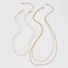 Chaînes Ailodo Multicouche Collier de perles pour femmes Simple Fashion Party Déclaration de mariage Collier Femme Minimaliste Bijoux GiftChains