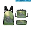 HBP Backpack 3d Cute Rabbit Pattern Schoolbag Backpack Lunch Bag Pencil Bag Three Piece Set 220804
