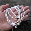 Choker Chokers 2Pcs/Set Bohemian Initial Letter Pearl Necklaces 2022 Trendy Simple Pendant Beaded Chain Necklace For Women Jewelry
