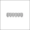 Grillz Dental Grills Body Jewelry Bling 6 Teeth Set Gold Sier Mettated Cubic Zirconia CZ Top Bottom Cop Bottom Cot Bottom Cot