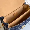 Umhängetasche aus Denim-Canvas, Umhängetaschen für Damen, Handtaschen, Geldbörse, modisch, Jacquard-Tragetasche mit Griff oben, abnehmbarer Schultergurt, mehrere Pochette