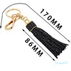 Acessórios para cadeia -chave da moda feminino Taxel anel -chave de couro de cobra de pele de design de chave de chave de chave de pedra do carmo